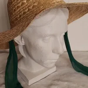 Vintage | Accessories | Vintage Straw Sun Hat W Sheer Green  display picture 3